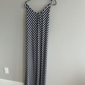 Black and White Striped Maxi Dress